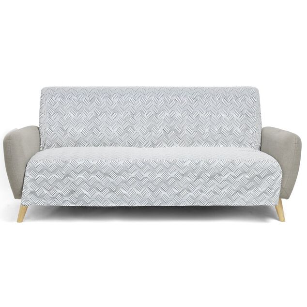 Jet&eacute; de canap&eacute; 170x250cm coton motif bayad&egrave;re blanc et bleu