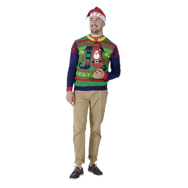 Cravate motif de No&euml;l en tissu