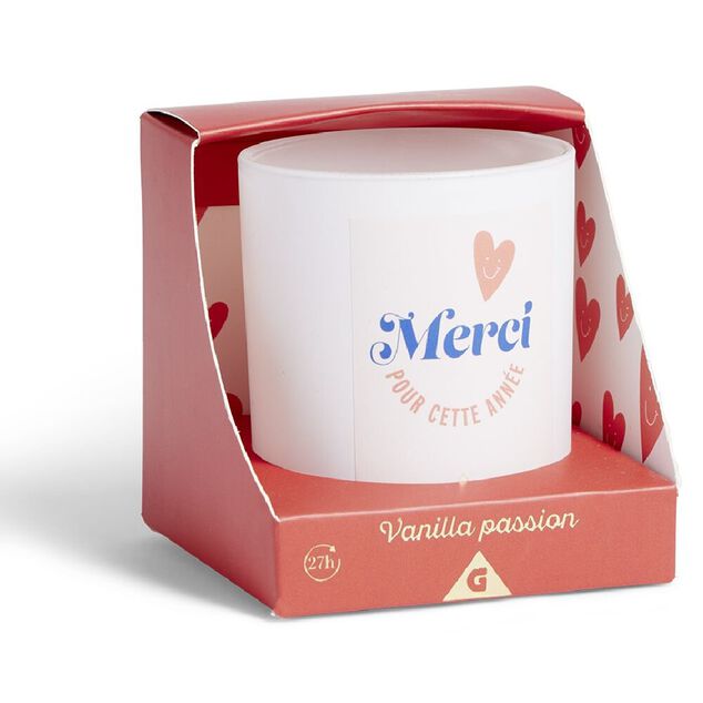 Bougie Merci pour cette ann&eacute;e orange senteur vanille