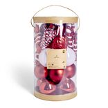 Kit décoration de sapin format XL blanc et rouge 25 pièces