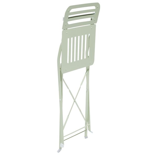 Chaise de jardin Rio pliante m&eacute;tal vert 41x45xH82cm