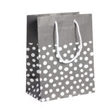 Sac cadeau kraft noir à pois blancs - Taille M