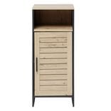 Meuble salle de bain 1 porte naturel et noir 34x30xH80 cm - Richmond