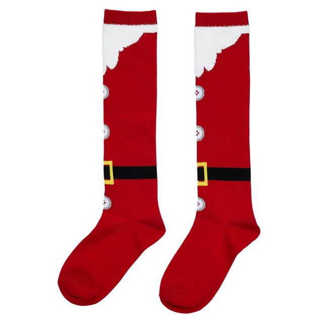 Chaussette de Noël haute rouge et blanc 47cm