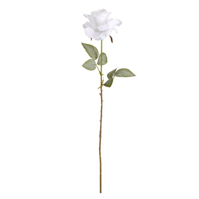 Fleur artificielle rose blanche H63cm