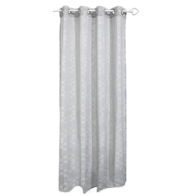 Voilage &agrave; oeillets jacquard losange gris