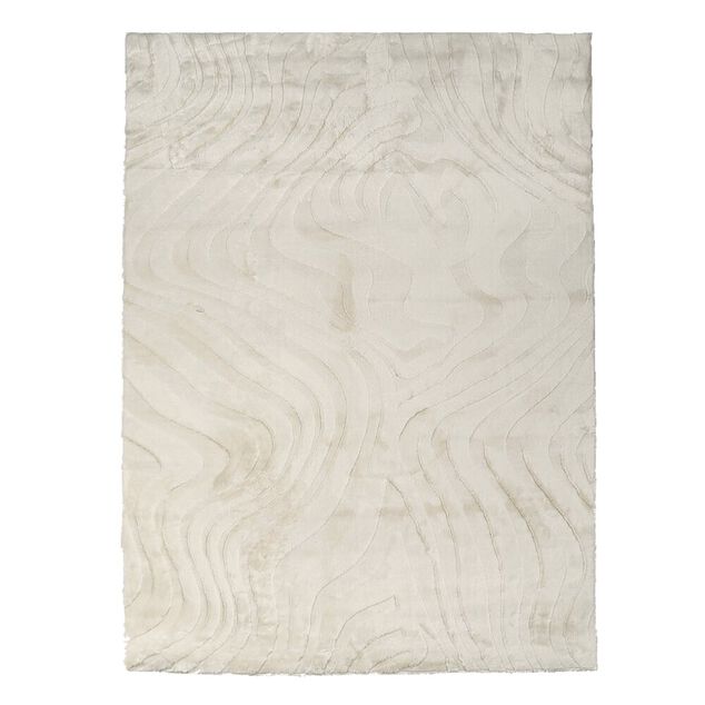 Tapis fausse fourrure motif tufté beige 120x170cm (2 modèles)