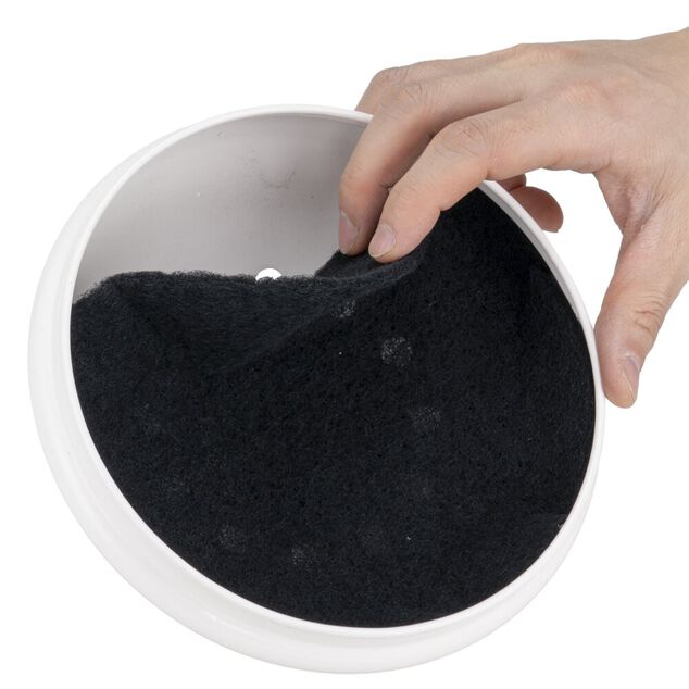 Poubelle &agrave; compost 5L avec filtre &agrave; charbon m&eacute;tal blanc &Oslash;19xH22,5cm