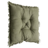 Galette de chaise carrée à franges 40x40cm (3 modèles)