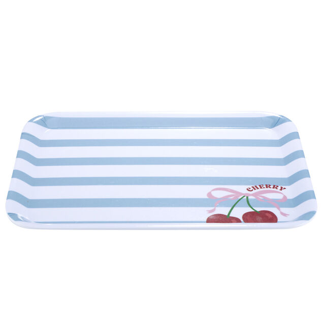 Plateau en mélaminé avec motif cerise 29x22xH1,5cm