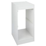 Structure bois blanc pour 2 bacs de rangement coulissants 44x32,9xH68,3cm