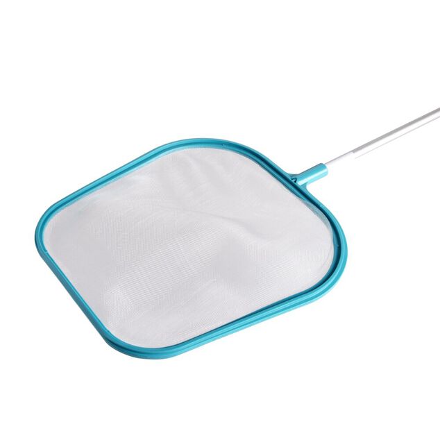 &Eacute;puisette de piscine perche avec manche alu et plastique bleu L155cm