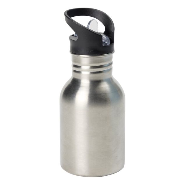 Gourde isotherme inox 350ml bouchon paille plastique &Oslash;7xH16,5cm (2 mod&egrave;les)