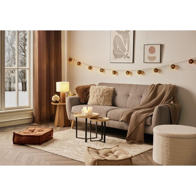 Coussin carré fausse fourrure longue 40x40cm (2 modèles beige ou taupe)