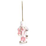 D&eacute;coration &agrave; suspendre Casse-noisette en bois rose et blanc H10cm
