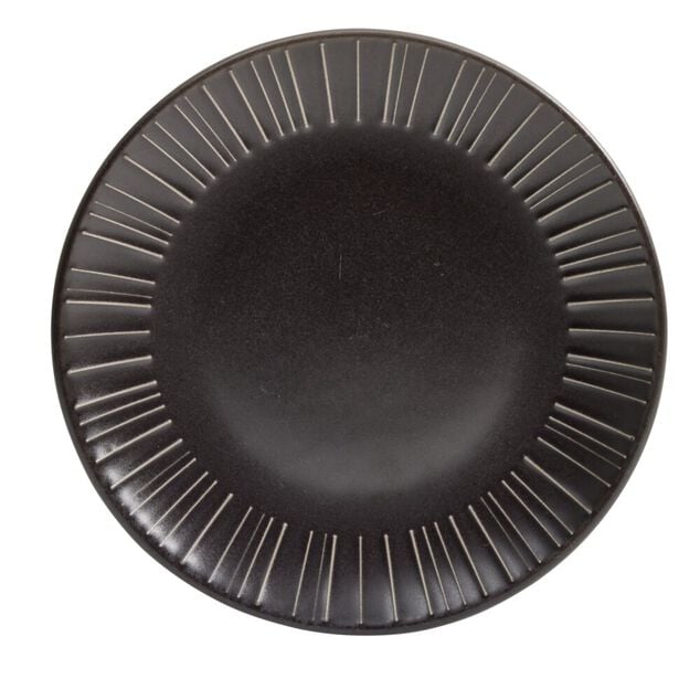 Assiette &agrave; dessert ronde c&eacute;ramique noir &Oslash;21cm