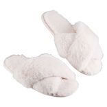 Paire de chaussons &agrave; brides crois&eacute;es femme rose