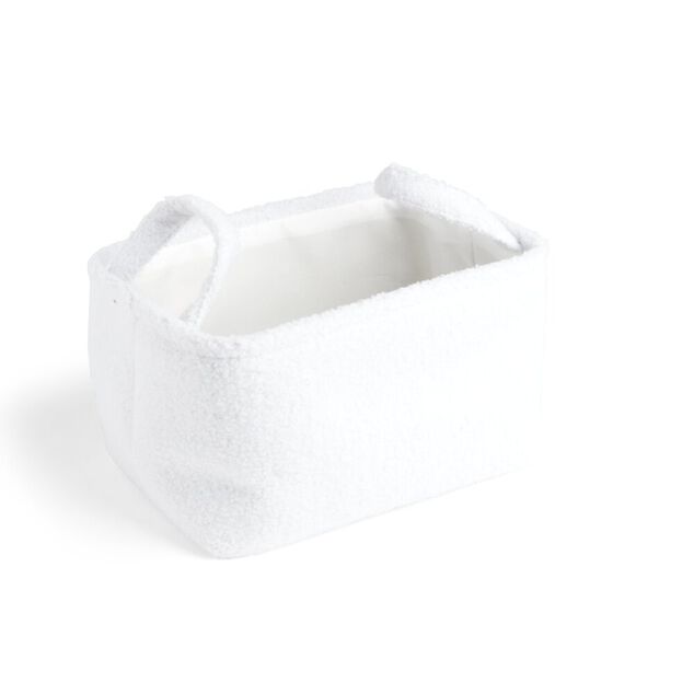 Pani&egrave;re laine boucl&eacute;e blanche 36x26xH20cm