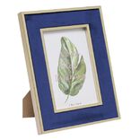 Cadre photo bois dor&eacute; et velours 10x20cm (2 mod&egrave;les)