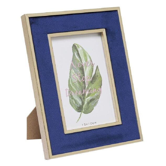 Cadre photo bois dor&eacute; et velours 10x20cm (2 mod&egrave;les)