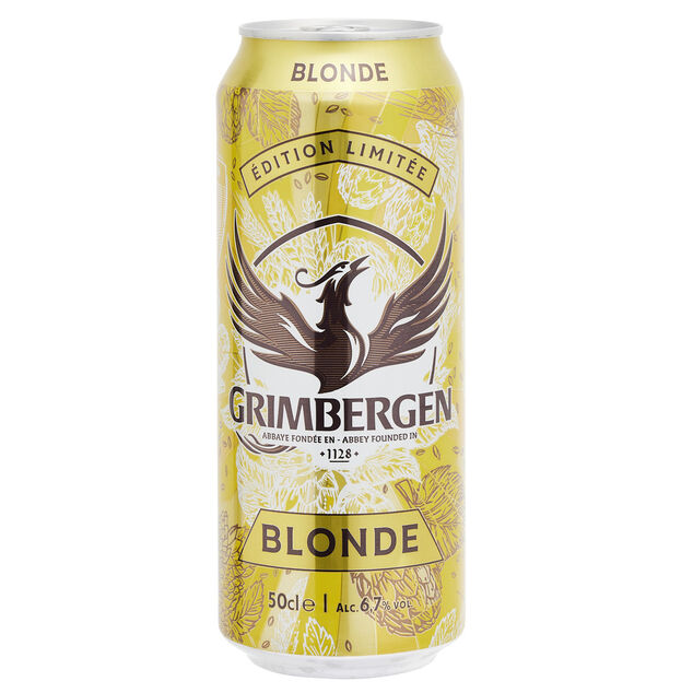 Bière blonde d'abbaye Grimbergen 6,7% canette 50cl