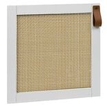 Porte Box Cube 32,2x32,2x1,2cm quadrillage rotin et bois blanc