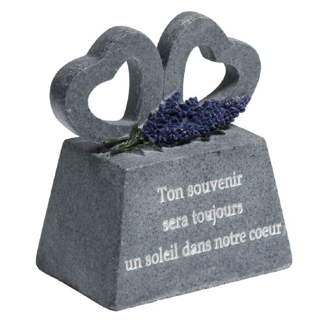 Plaque Souvenir avec Coeurs gris