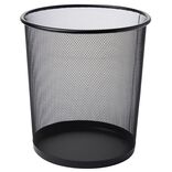 Corbeille à papier métal noir - L25 x l28 x H25 cm