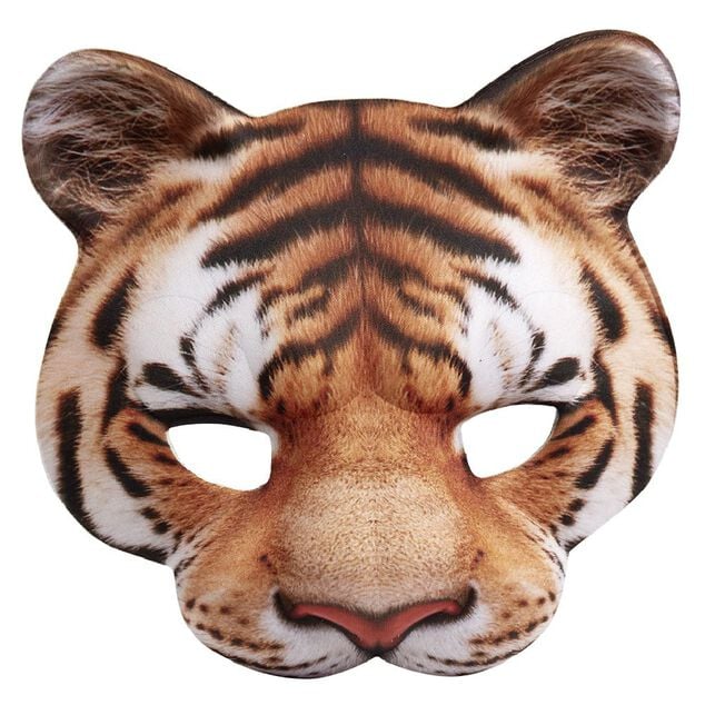 Masque pour adulte imprim&eacute; t&ecirc;te d'animal