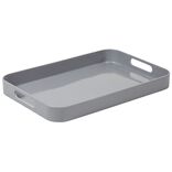 Plateau rectangulaire avec poignées uni gris
