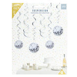 Suspension papier disco 12 boules &agrave; facettes &Oslash;15cm