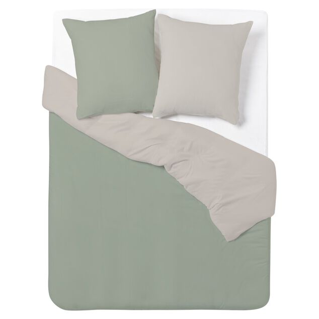 Parure de lit 2 personnes 200x200cm uni zipp&eacute;e peau de p&ecirc;che 3 pi&egrave;ces (2 mod&egrave;les)