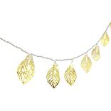 Guirlande lumineuse feuille dorée 10LED blanc chaud 1,8m