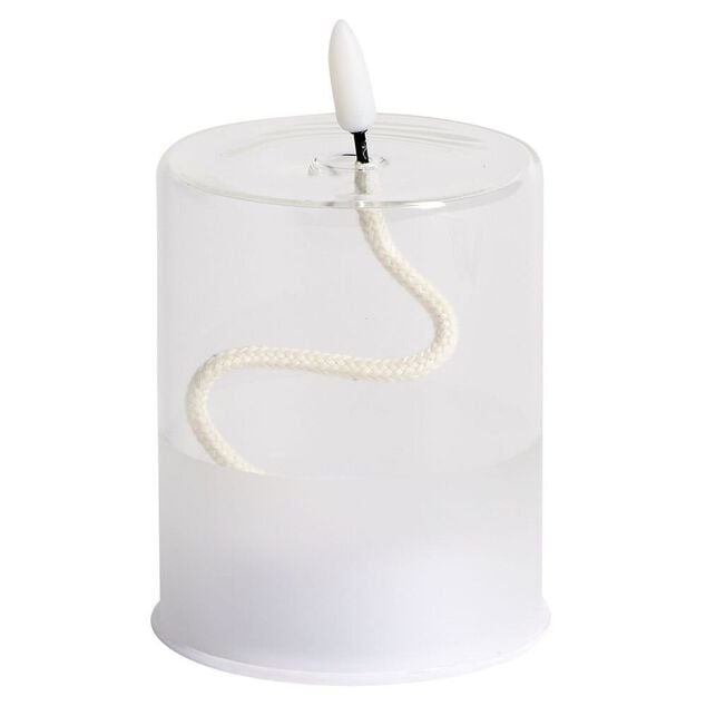 Bougie en verre &agrave; LED &Oslash;8xH10cm