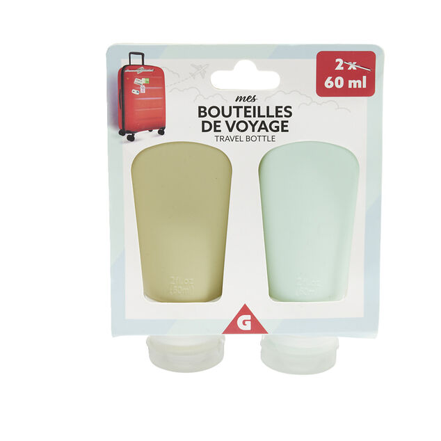 Flacon de voyage x2 silicone 60ml