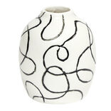 Vase en c&eacute;ramique motif courbe &Oslash;7,5xH9,5cm (3 mod&egrave;les)