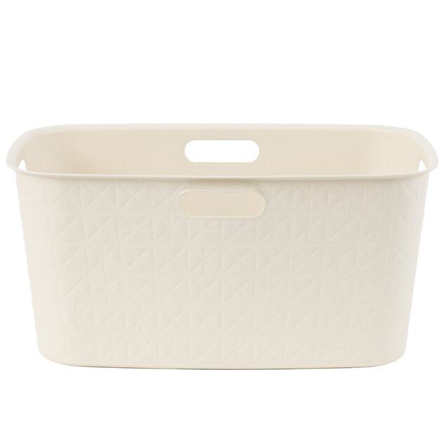 Pani&egrave;re &agrave; linge 45L rectangulaire avec poign&eacute;es L59X38XH27 cm beige