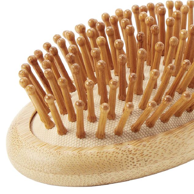 Brosse à cheveux ovale en bambou 7x25cm