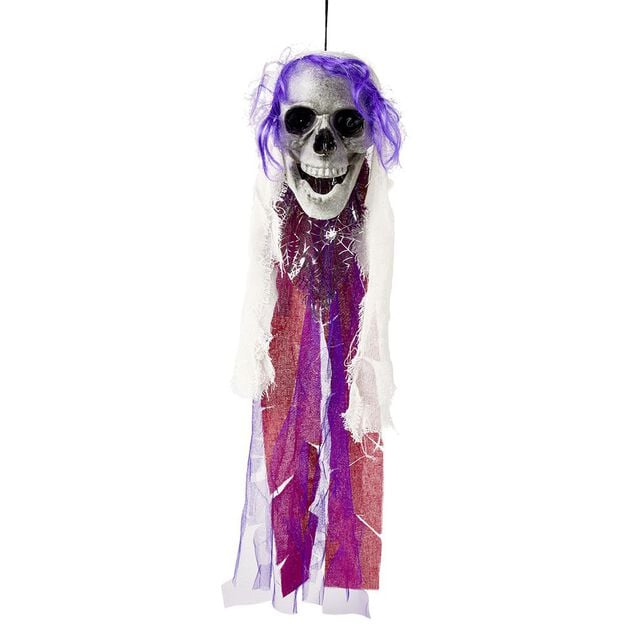 Suspension Halloween t&ecirc;te de mort pirate L75cm