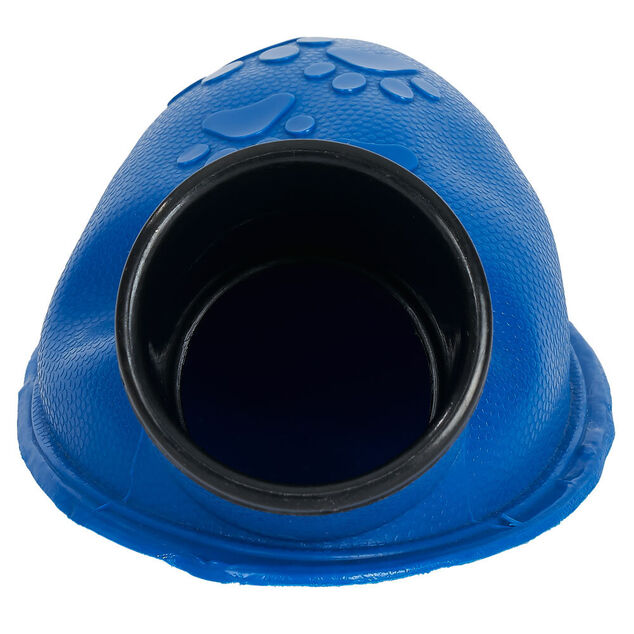 Lance balle à pied pour chien PVC et caoutchouc bleu