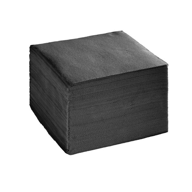 Lot de 50 serviettes cocktails noir 20x20cm
