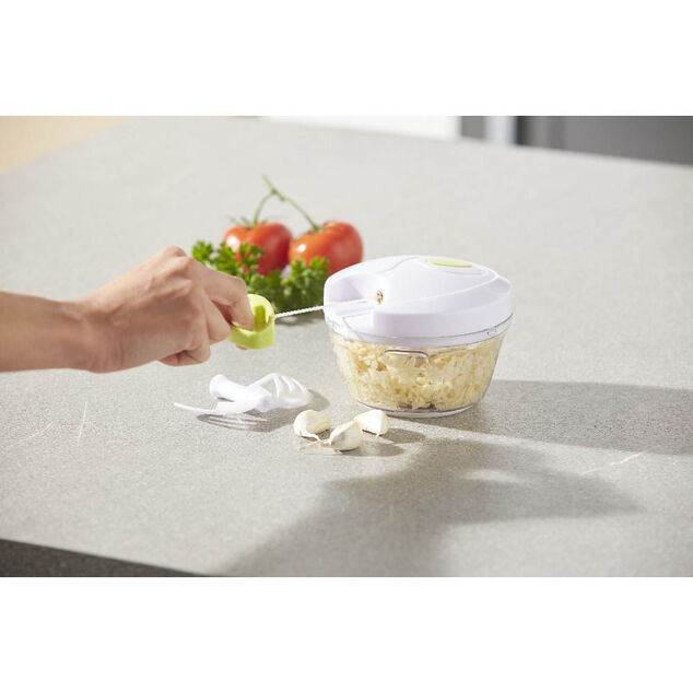 Mini hachoir manuel transparent blanc et vert