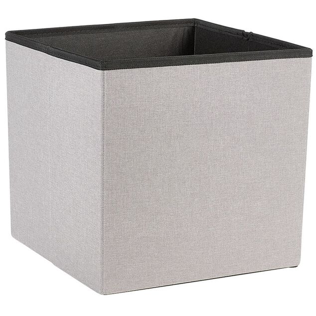 Coffre pouf Clara tissu gris 38x38xH37,5cm