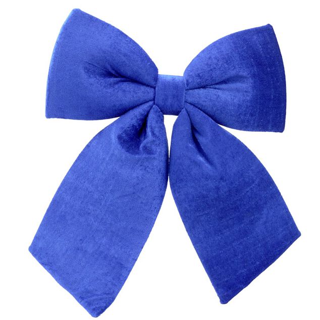 Noeud d&eacute;coratif XL velours bleu 40x40cm
