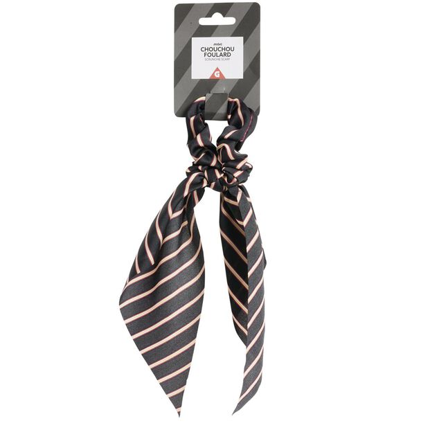 Chouchou ruban à cheveux en tissu rayé L29cm (4 modèles)