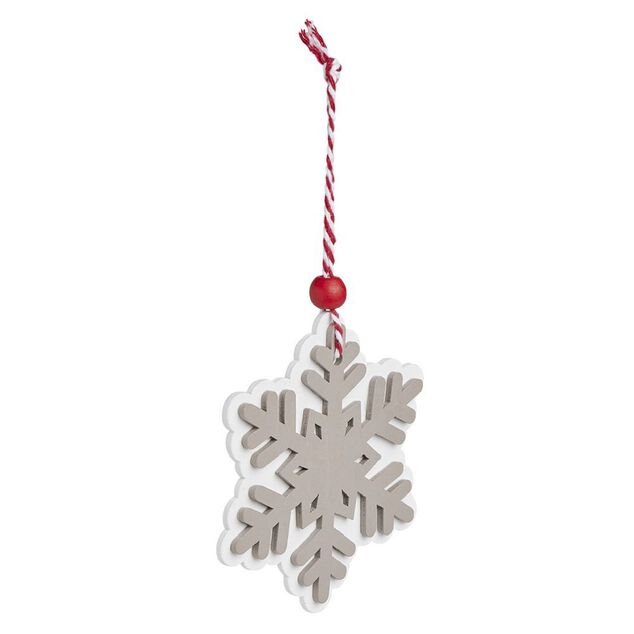 Suspension flocon en bois L14x8cm