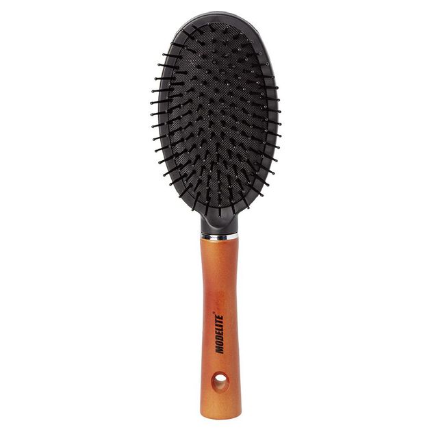 Brosse pneumatique picots perl&eacute;s manche en bois