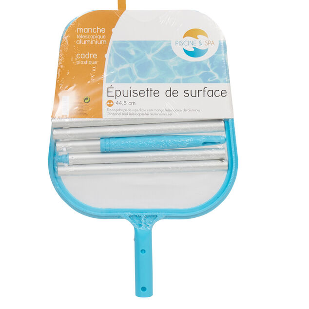 &Eacute;puisette de surface + manche t&eacute;lescopique