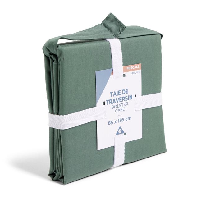 Taie de traversin 85x185cm 100% coton percale vert