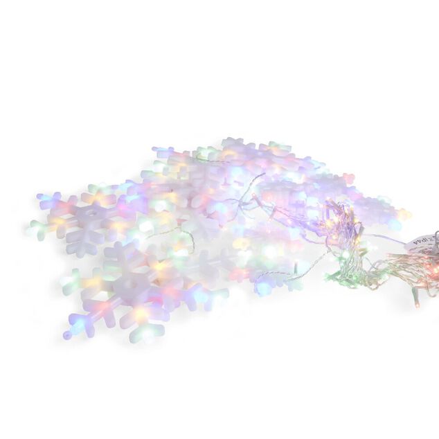 Guirlande lumineuse solaire bordure toit flocon 161LED multicolores 3m